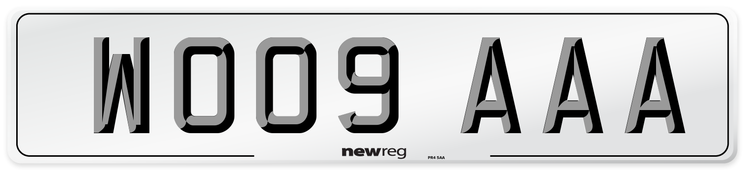 WO09 AAA Number Plate from New Reg